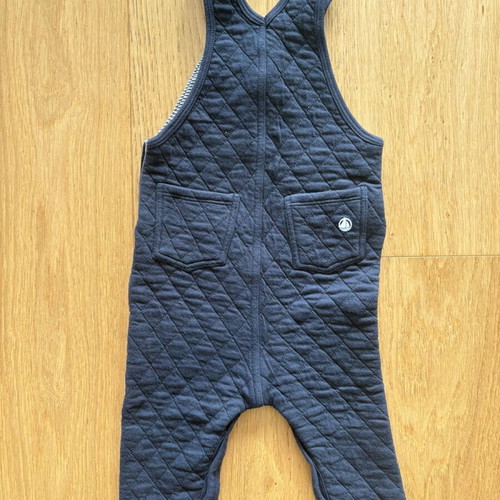 Petit Bateau quilted cotton salopette like new, size 18 months