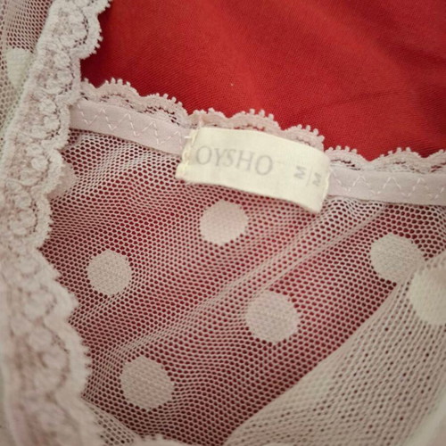Oysho transparent babydoll dress used with nude/pink polka dots
