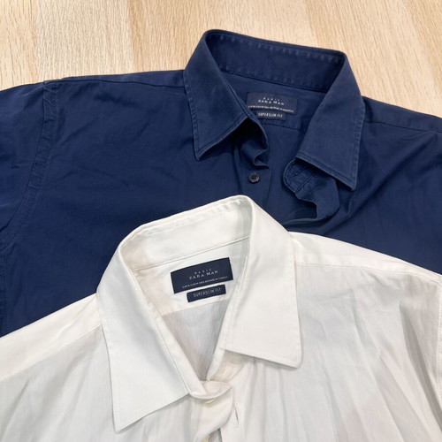 Zara Man dress shirts used, set of 2 white and blue size M