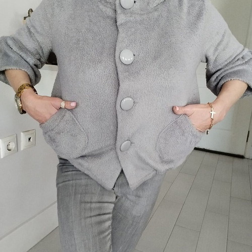 Vintage fleece jacket Aggressive Sprider like new, gray, size M