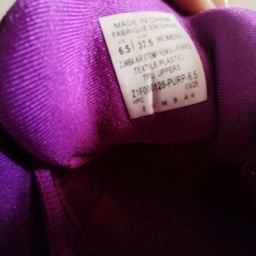 Zumba wear shoes new, size 37-37.5, purple