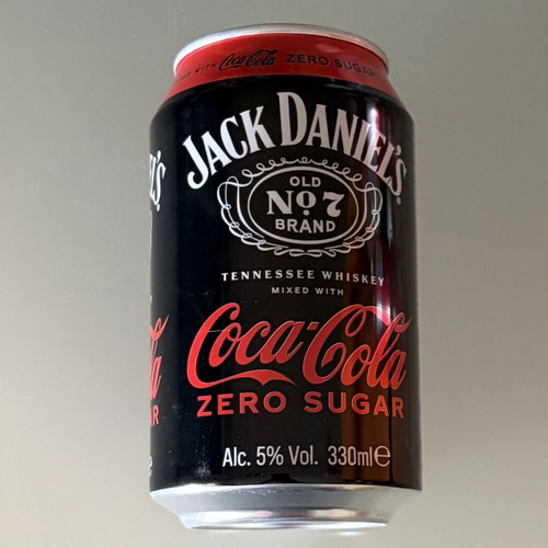 Jack Daniel's with Coca Cola Zero can like new, empty