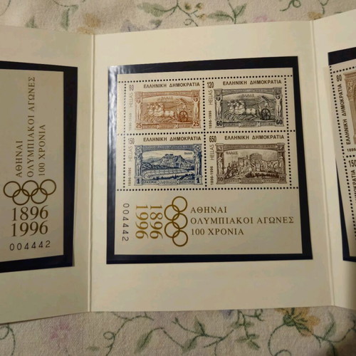 Commemorative ELTA stamp folder for 100 years Olympic Games new