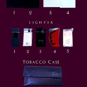 Cigarette Cases Set/Lighters/Leather Case