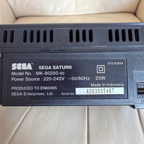 Sega Saturn MK1 used console with box, 2 controllers and games