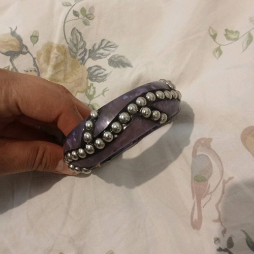 Purple bracelet with silver studs like new