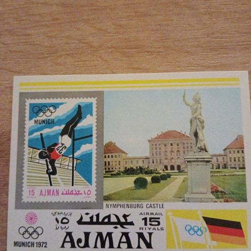 Collectible Fuje Stamps from Scotland and Ajman Olympic Munich 72 and Los Angeles 84 new