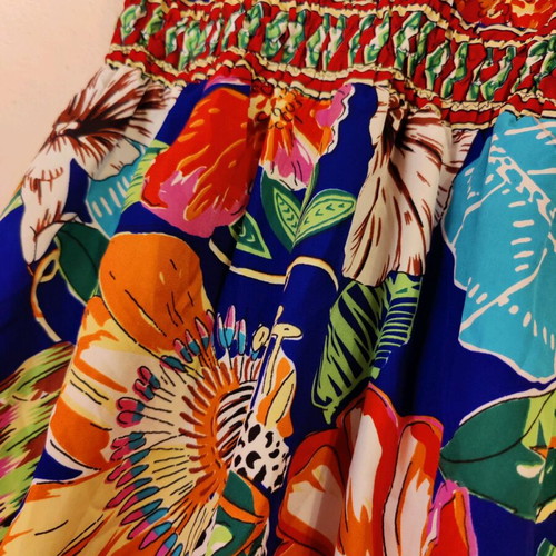 Floral dress one size new with straps in A-line