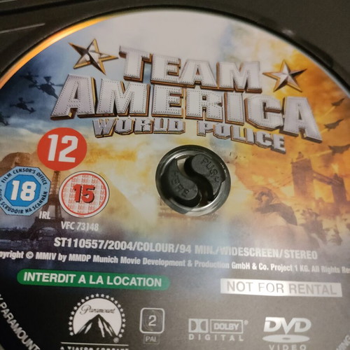 Team America World Police DVD used with Greek subtitles