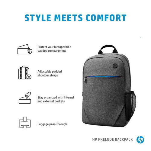HP Prelude Backpack laptop bag gray new for 15.6"