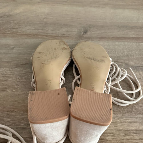 Sandals used, size 37, 7 cm heel, beige