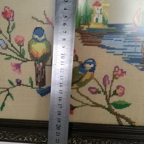Embroidered painting like new, size 35x25