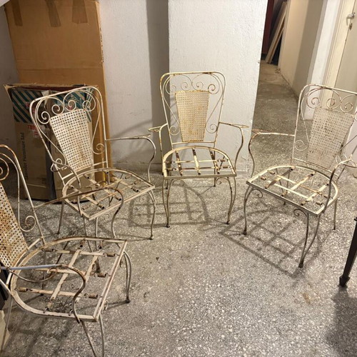 Σετ τραπεζαρίας φερ φορζέ μεταχειρισμένο με 4 καρέκλες και τραπέζι