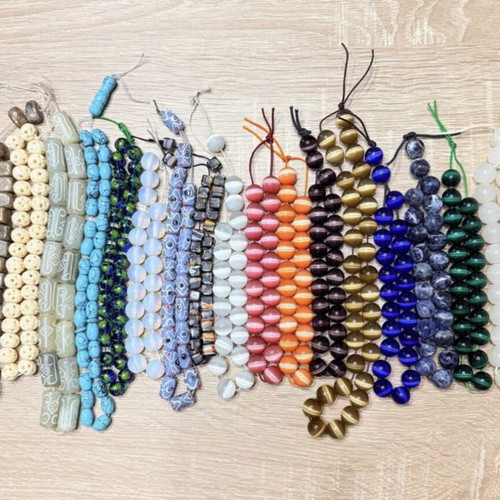 Glass beads semi-precious and bone like new for komboloi or necklace