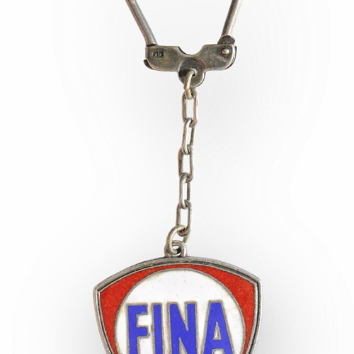 Silver Agios Christoforos FINA keychain used with enamel