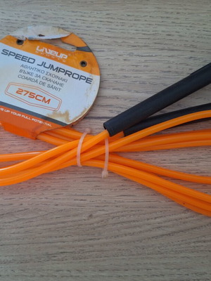 Jump rope athletic orange with black plastic handles new