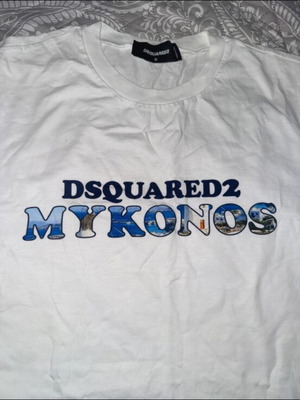 Long Tshirt Dsquared2 new, size M, white and blue