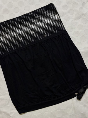 Vintage Y2K strapless top like new, black with rhinestones, sizes S/M