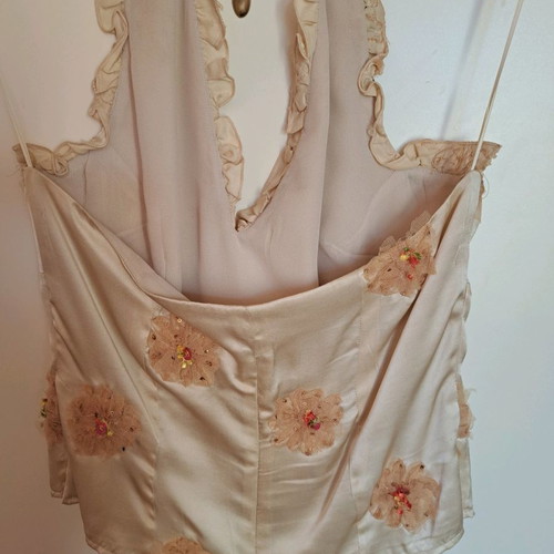 Γυναικείο τοπ Moda Per Duo μεταχειρισμένο, μπεζ εξώπλατο
