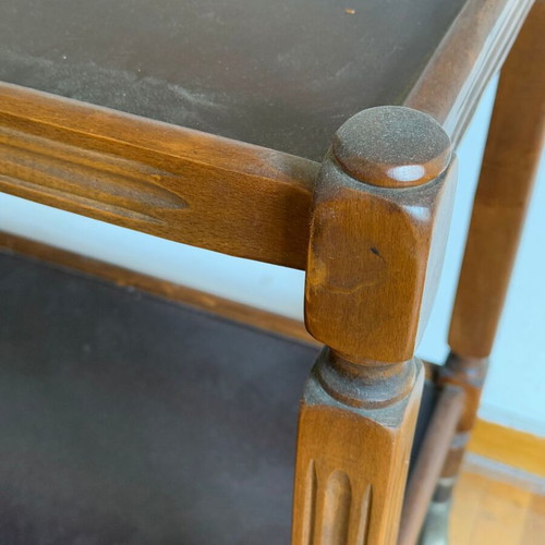 Vintage wooden bar with wheels used, small