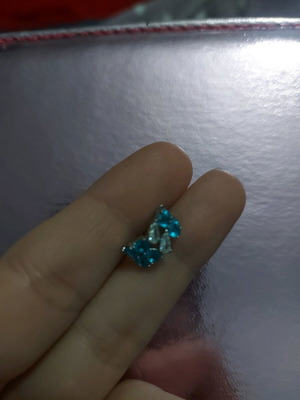Ear cuff σαν καινούργιο, μπλε και ασημί
