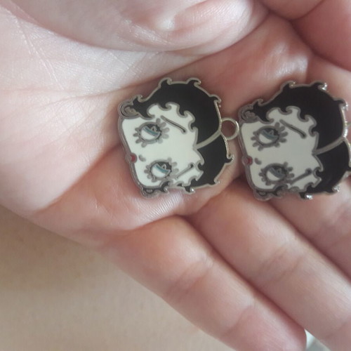 Betty Boop pendant charms, set of 2