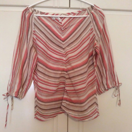 Mango shirt used, striped linen, 3/4 sleeve, size M