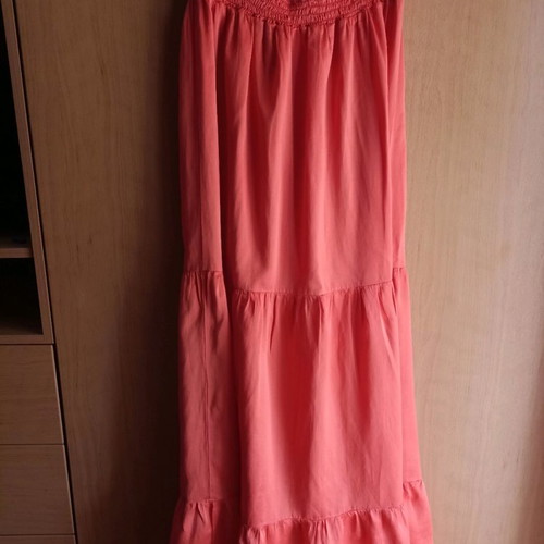 Devotion maxi strapless dress used, orange, size S