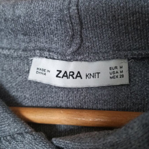 Knitted cropped sweater Zara like new, gray, size Medium