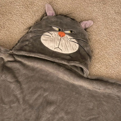 Disney Lucifer fleece blanket with hood like new