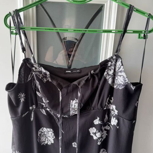 Sinsay Summer Dress Black and White with Floral Print New XXL