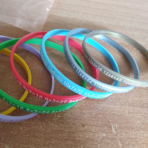 Bracelets with multiplication table like new, from 1 to 12
