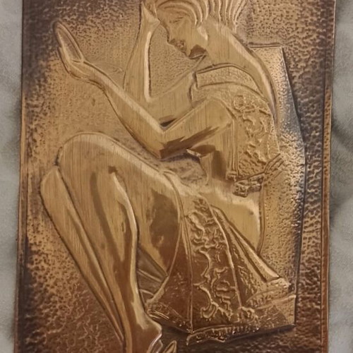 Decorative wall panel new, embossed metal relief technique