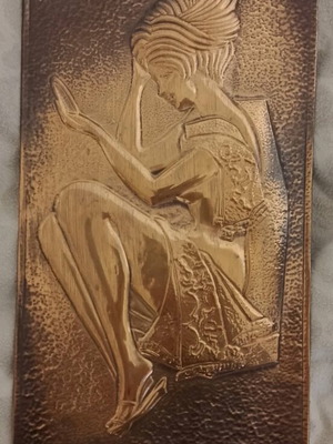 Decorative wall panel new, embossed metal relief technique
