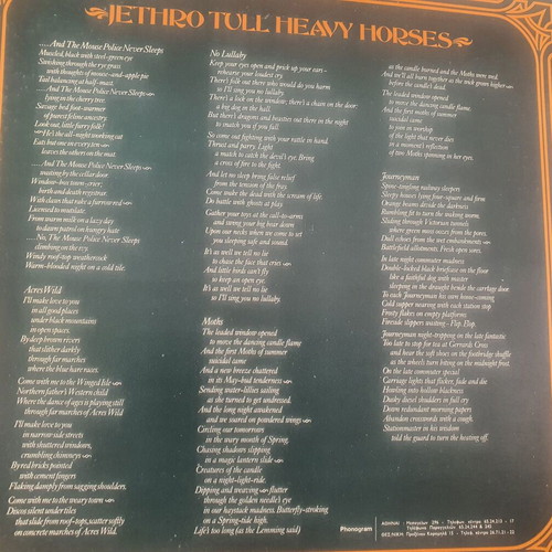 Jethro Tull Heavy Horses 1978 vinyl like new