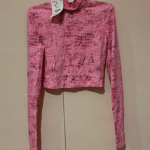 Bershka long-sleeve shirt new, pink, size XS