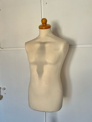 Male styrofoam mannequin used for sewing
