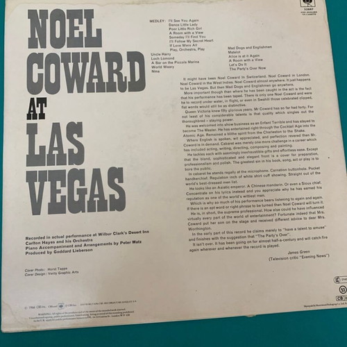 Noel Coward At Las Vegas record used