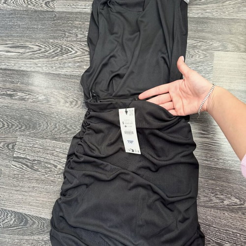 Zara elegant black dress with white flower accent, size S