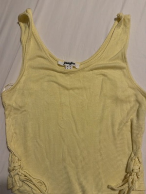 T-shirt like new, yellow, side tie design, size M