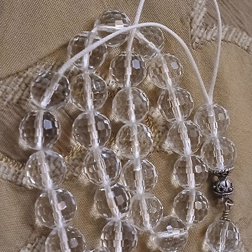 Worry beads like new with polygonal glass beads and silver elements