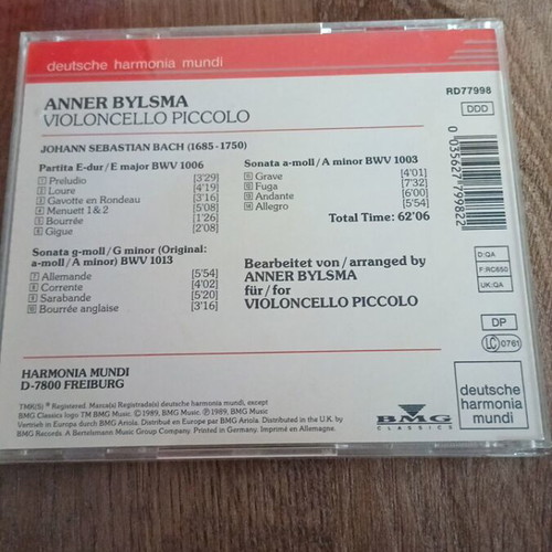 Bach Cello Works CD Anner Bylsma like new