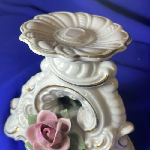 Antique Dresne decorative candle holder handmade porcelain 1970 new