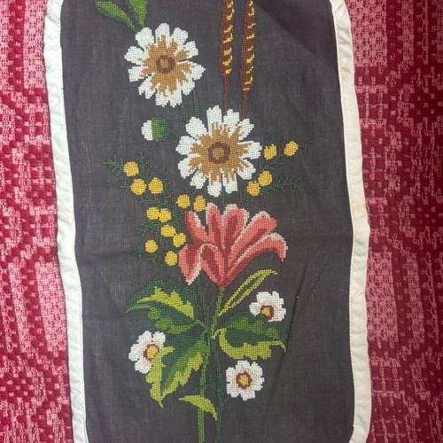 Handmade embroidered table runner in like new condition