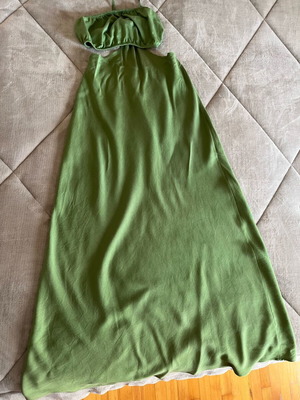 Italian dress 100% tensel unused green size S
