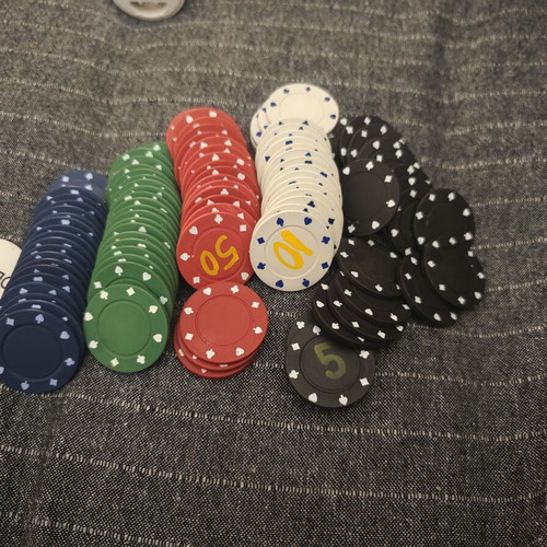 Poker chips with numbers in very good condition