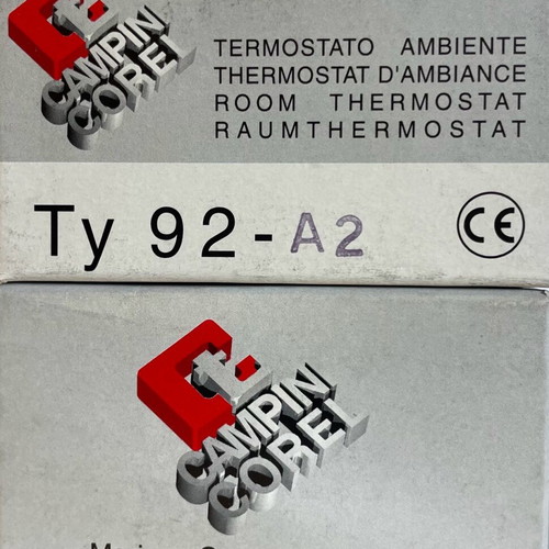 Campini Ty 92-A2 room thermostat new with switch and indicator light