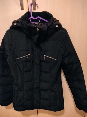 Zara quilted anorak jacket used, size M, black