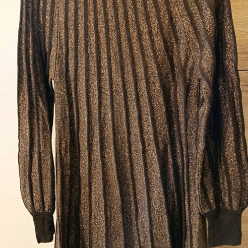 Derhy winter dress brown with gold stripes size Medium like new