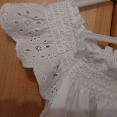 Benetton white dress for girl 7-8 years like new with lace details
